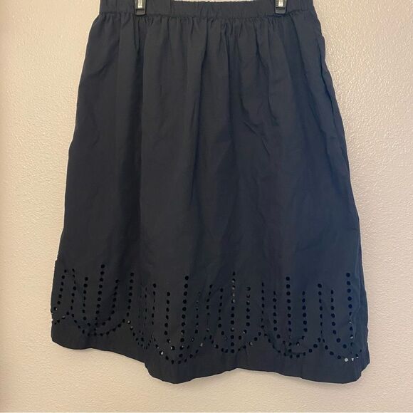 Gap Vintage black laser cut whimsy Goth midi a line pull on waist Skirt L - Picture 2 of 10